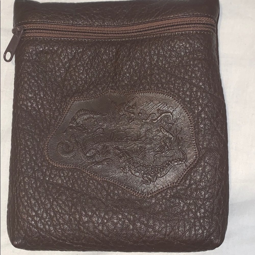 Carlos Falchi vintage brown leather crossbody